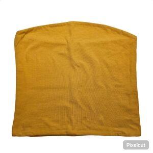 Brandy Melville mustard yellow cotton knit tube crop top size S US